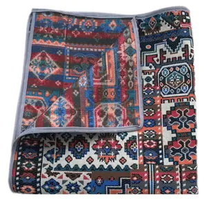 روفرشی مدل زیر سفره ای جاجیم سرخ پوستی کد 03 زمینه کرم