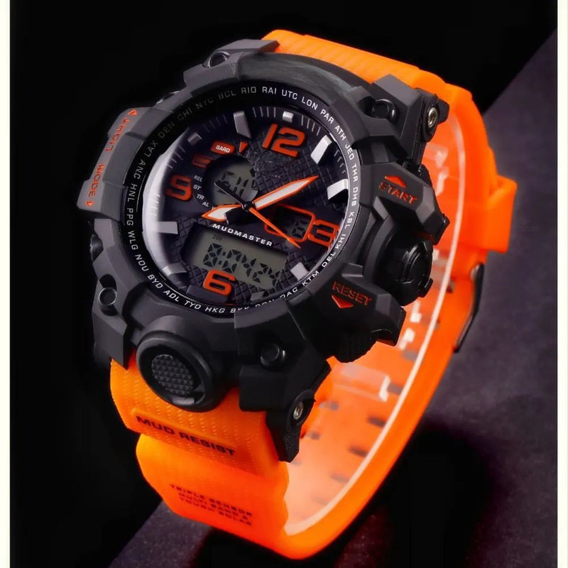 ساعت  مچی عقربه ای پسرانه مدل دو زمانه کورنومتر دار