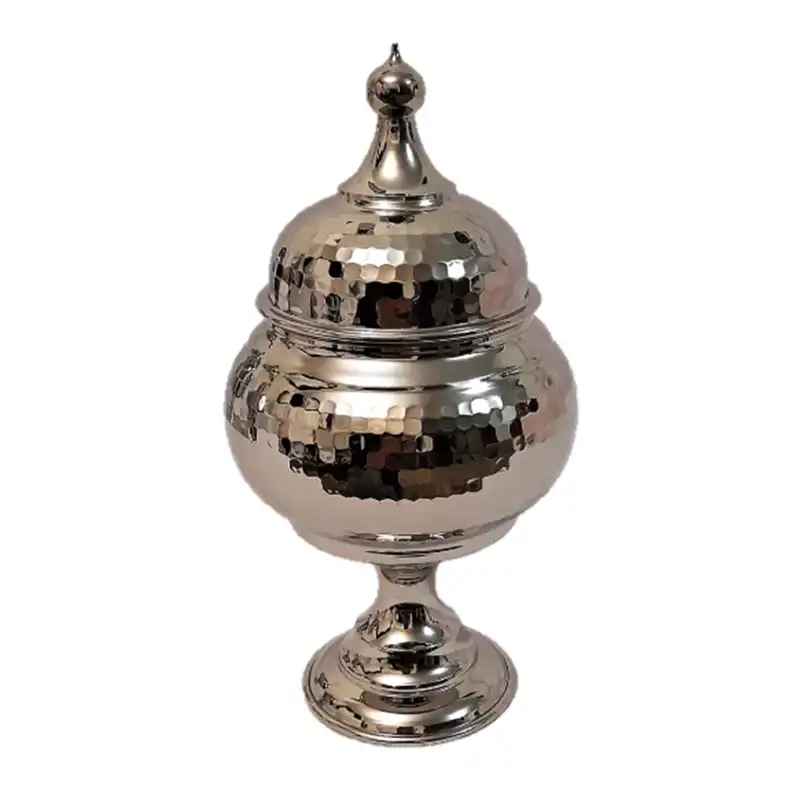 شکلات خوری مسی فضلی زنجان مدل خمره ای کروم شده کد SHKH2