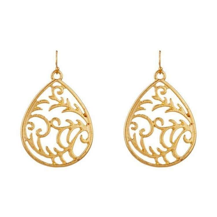 گوشواره طلا 18 عیار زنانه قیراط طرح اشک کد GH3693