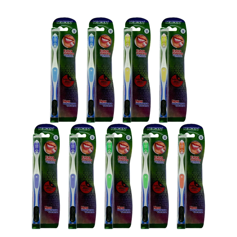 مسواک نیودنت مدل Extra Whitening با برس متوسط بسته 9 عددی