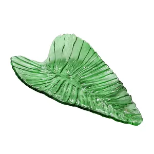 پیش دستی شیشه ای طرح برگ