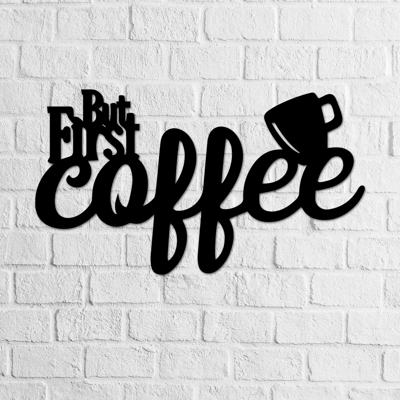 استیکر ناویا طرح first coffee مدل چوبی