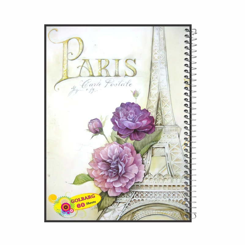 دفتر مشق 60 برگ گلبرگ طرح دخترانه کد 1604