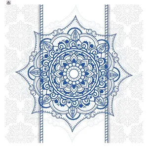 رومیزی برند رومیزی باز طرح مربع مدل سنتی مدرن کد 11085 سایز 140*140 سانتی متر