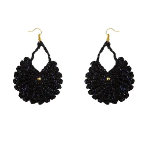 گوشواره دست دوز زنانه مدل قلاب بافی کد Gosh - 010