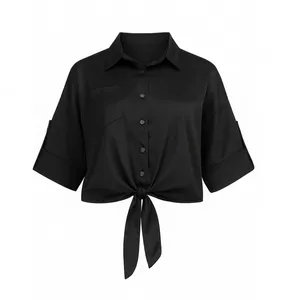 شومیز آستین سه ربع یقه برگردان زنانه مدل P1121