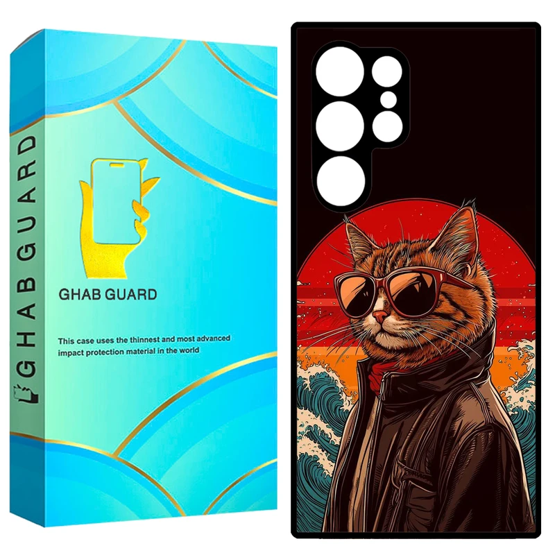 کاور قاب گارد طرح گربه مدل GCHPS23U مناسب برای گوشی موبایل سامسونگ Galaxy S23 Ultra 5G
