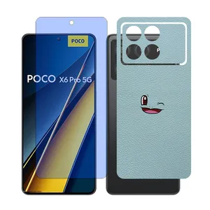 Glass Together model matte anti blue Screen Protector Suitable for Xiaomi Poco X6 Pro Mobile Phone with Back cover sticker