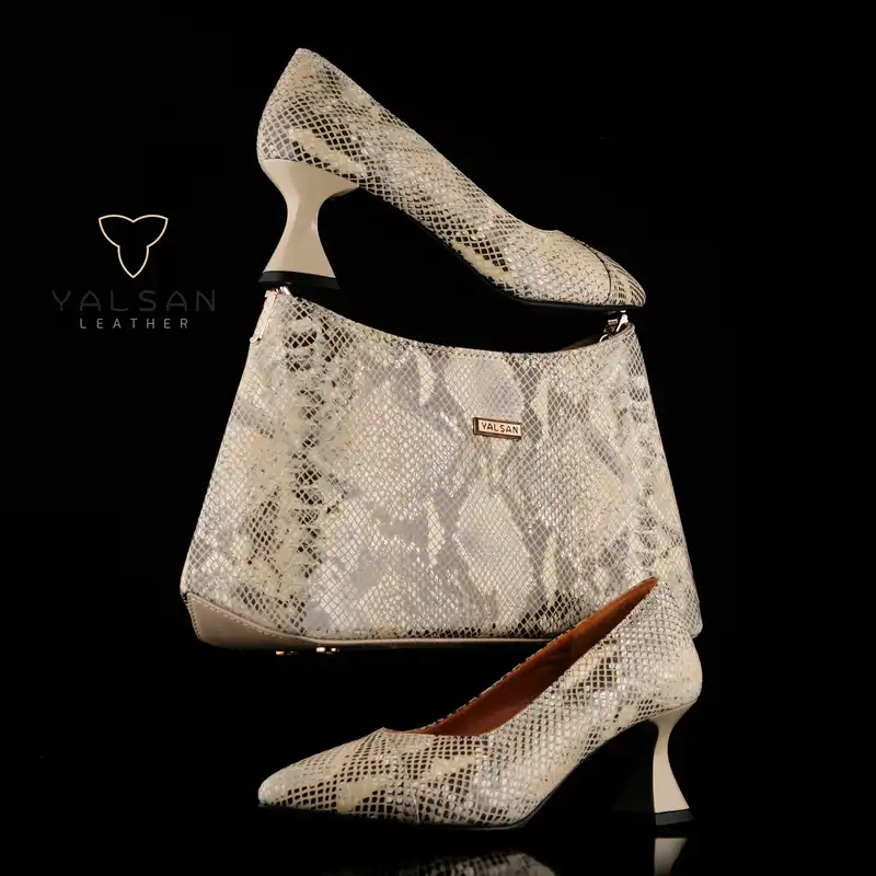 ست کیف و کفش زنانه چرم یلسان مدل آنديا کد ROZHIN-RTL-900-krm