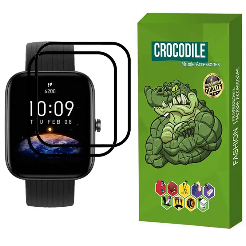 محافظ صفحه نمایش کروکودیل مدل C-PWM مناسب برای ساعت هوشمند امیزفیت  Bip 3 - Bip 3 Pro بسته 2 عددی
