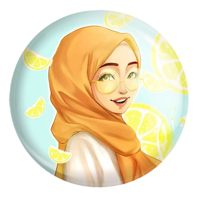 پیکسل خندالو طرح دخترانه باحجاب کد 26005 مدل بزرگ