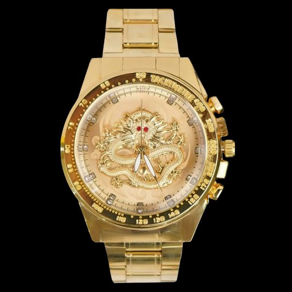 ساعت مچی عقربهای کوارتز مردانه مدل دراگون تک موتوره بند فلزی کد ۱.۱