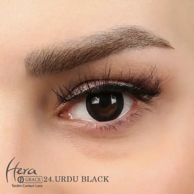 لنز چشم هرا گریس شماره 24 کد S02 مدل Urdu رنگ طوسی مشکی تیره