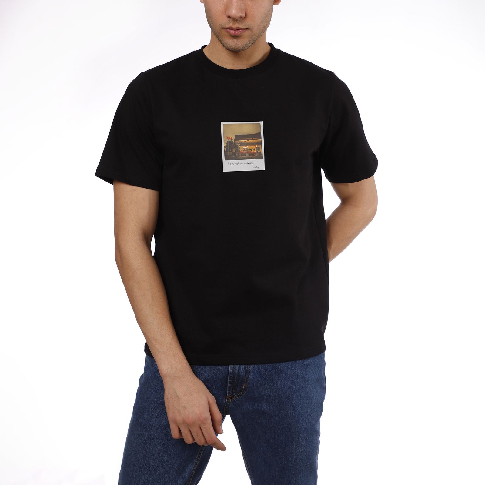 تی شرت آستین کوتاه مردانه ناربن مدل پنجره رنگ مشکی -  - 2