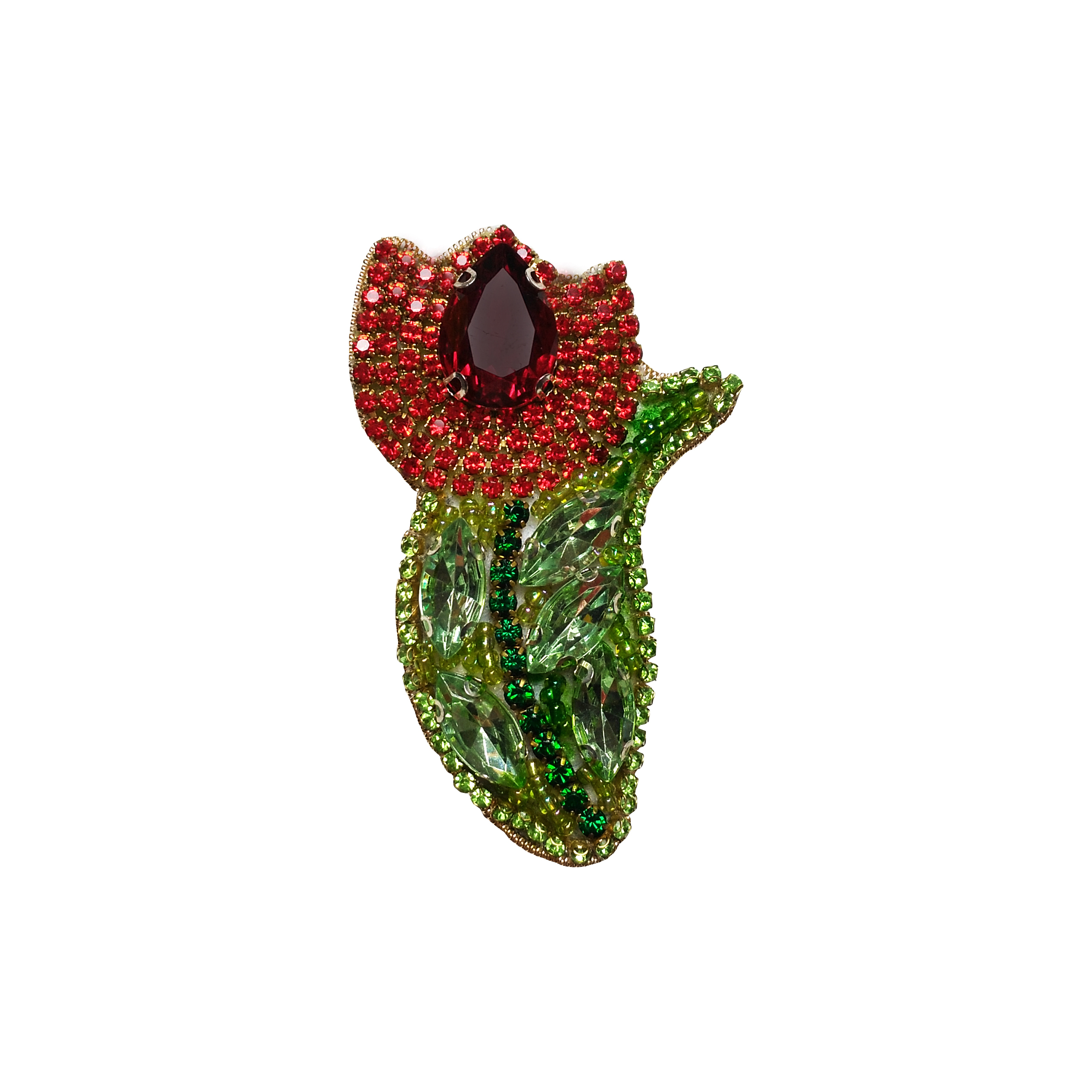 گل سینه زنانه مدل گل لاله کد 5039