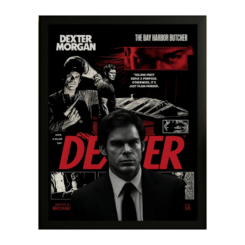 تابلو طرح دکستر Dexter کد 01 فریم مشکی
