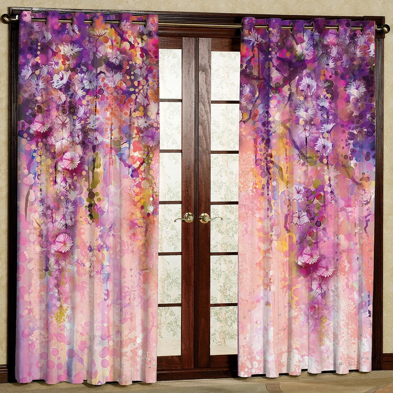 پرده مدل گل دار هازان پانچی کد 2128a سایز 140x200 سانتی متر