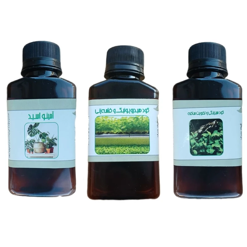 کود مایع امینو اسید و کود سبزینگی و تقویت ساقه و کود هیدروپونیک و قلمه مدل life drop حجم 110 میلی لیتر بسته 3 عددی