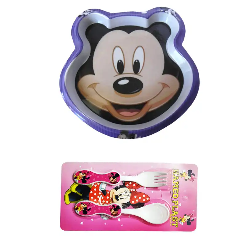 ست 3 تکه ظرف غذا کودک مدل میکی موس کد Rbay