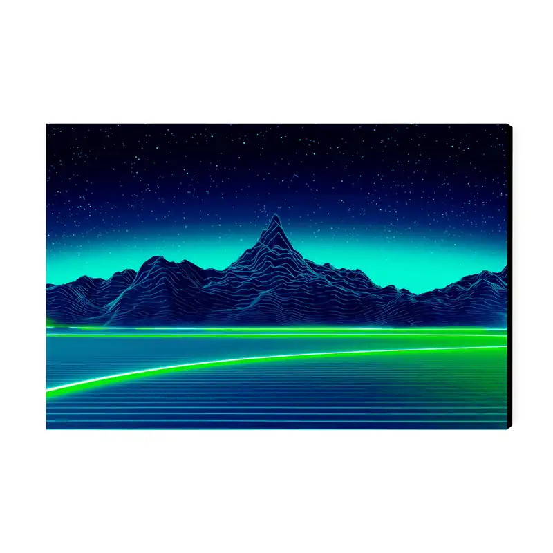 تابلو شاسی عرش مدل منظره کوهستان نئونی شبرنگ کد As3441