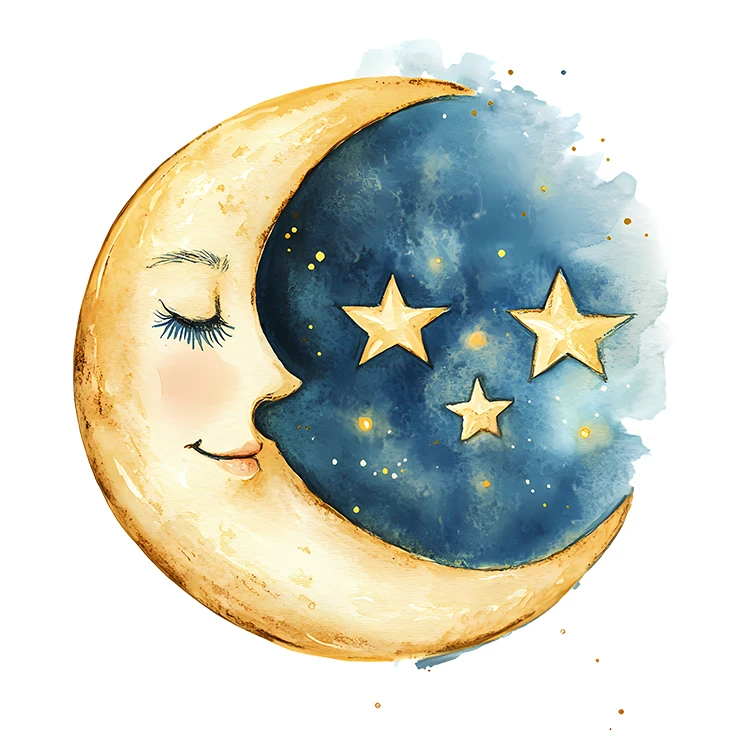 استیکر پارچه و لباس پاد آفرین مدل کارتونی ماه و ستاره کد S5750