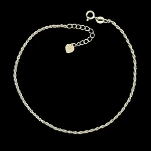 پابند نقره زنانه مدل طنابی