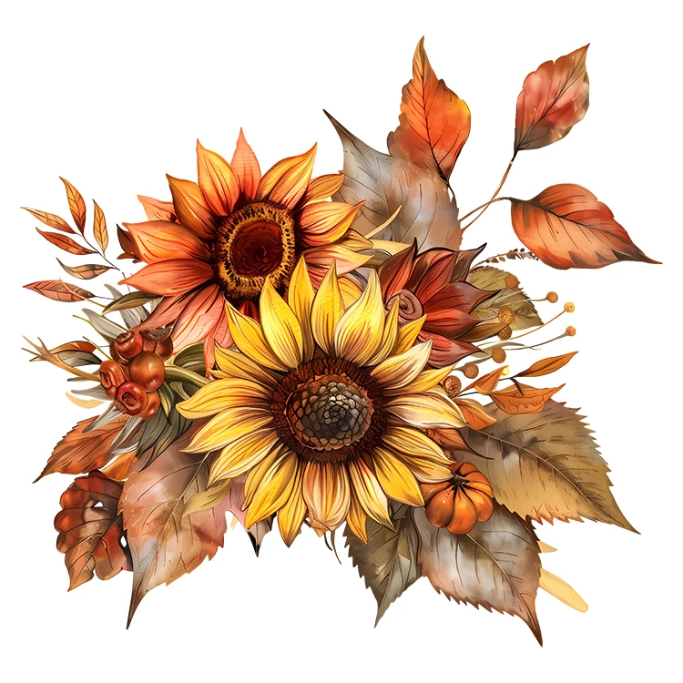 استیکر پارچه و لباس پاد آفرین مدل گل آفتابگردان کد S5519