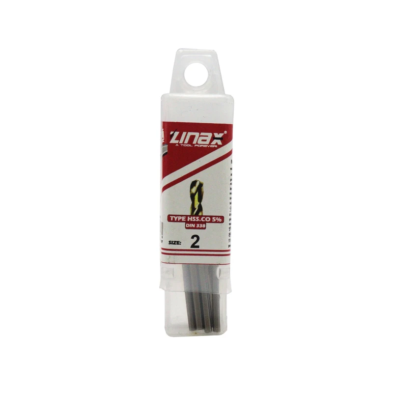 مته آهن زیناکس کد YP-HSS-DIN338-2MM سایز 2 میلی متر مجموعه 10 عددی 