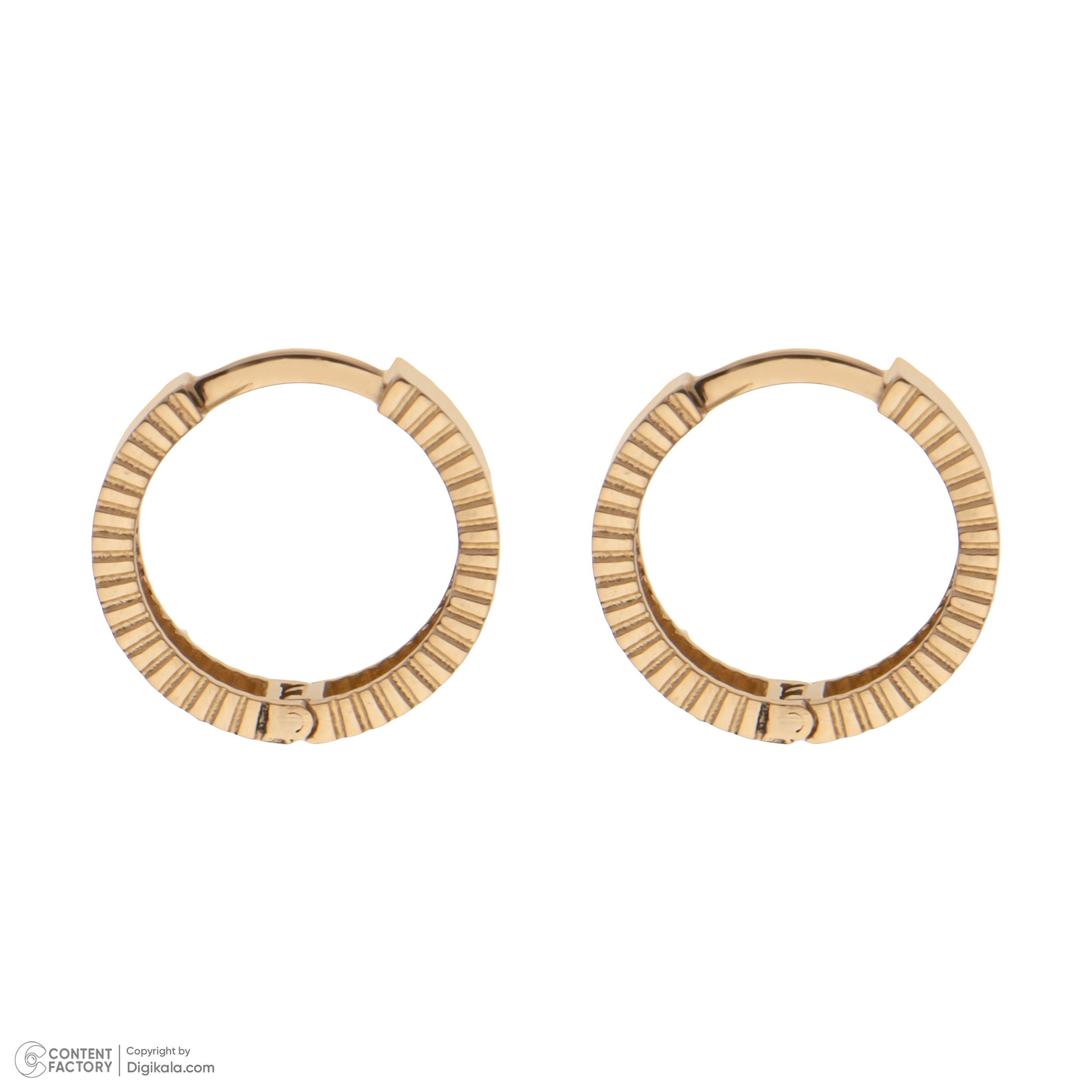 گوشواره حلقه‌ای طلا 18 عیار زنانه گلدم مدل E-3070072