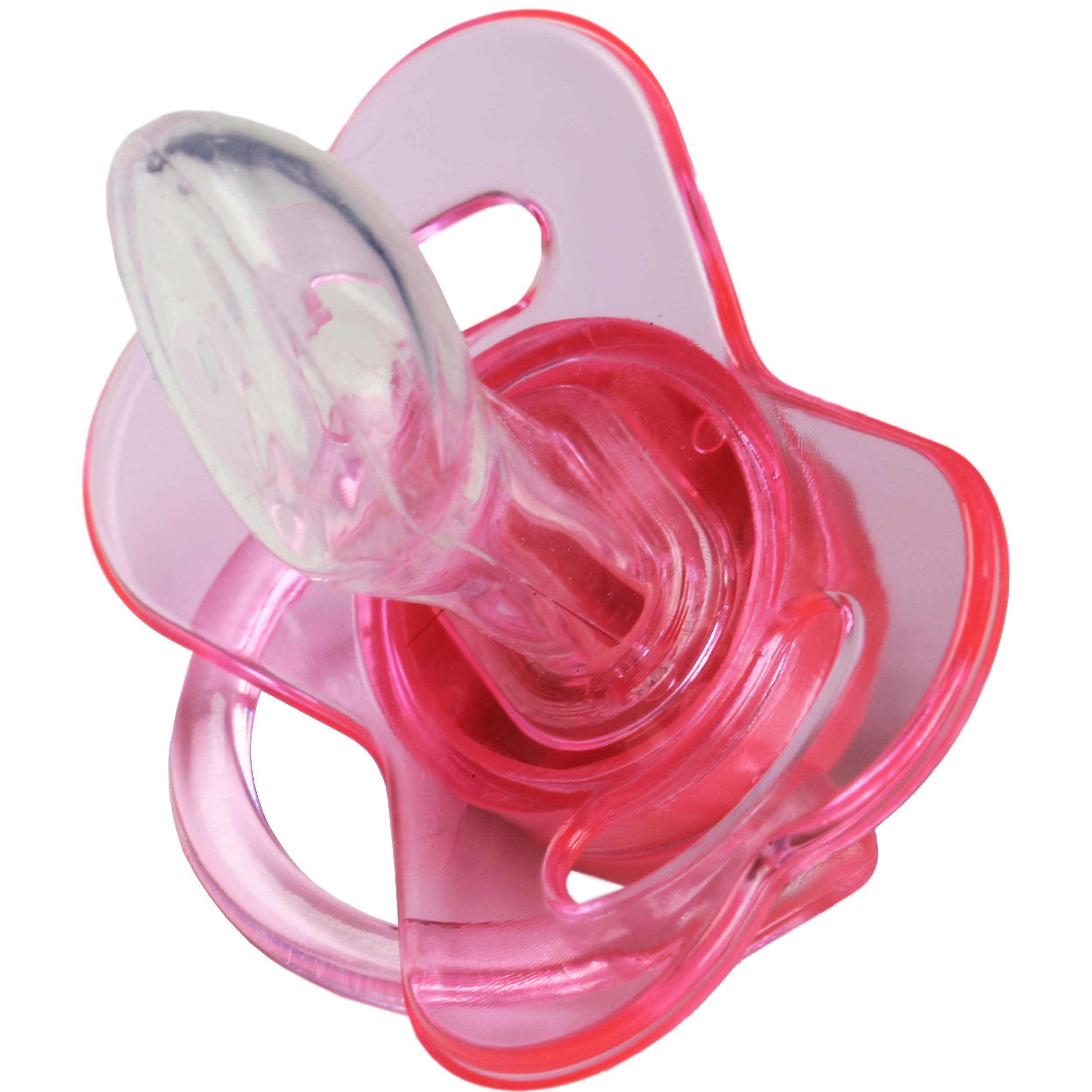 پستانک ارتودنسی وی کر مدل دربدار دسته دار شفاف چاپدار پروانه ای سایز +12 ماه کد P129