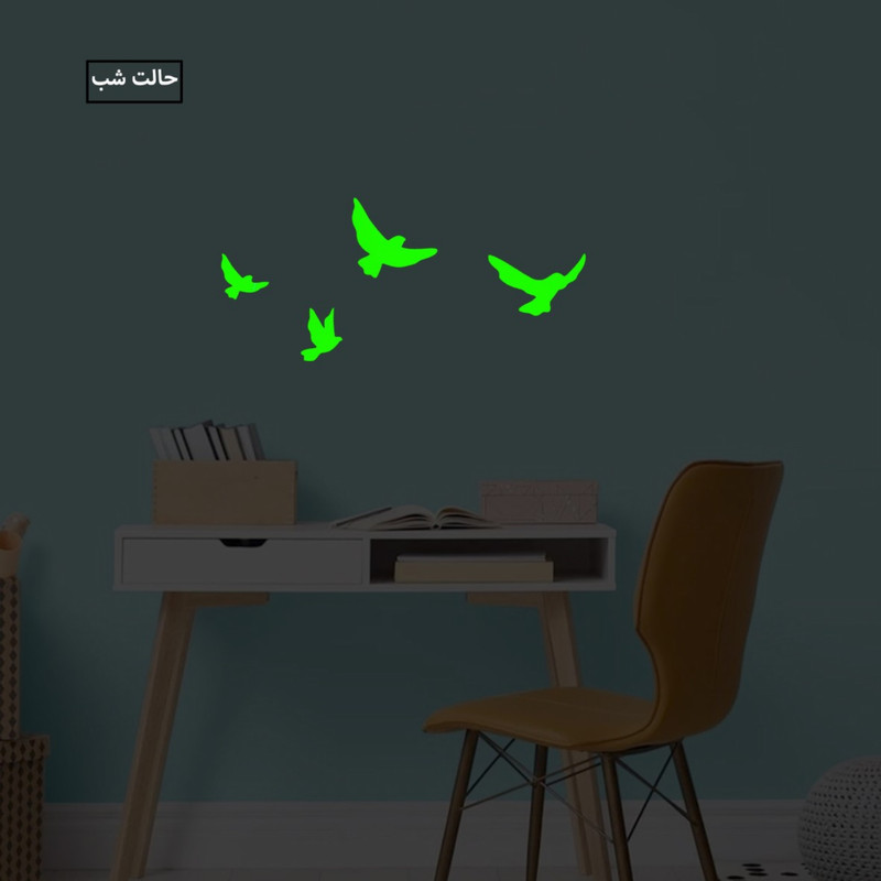 استیکر مدل شبنما طرح پرندگان  بسته 4 عددی