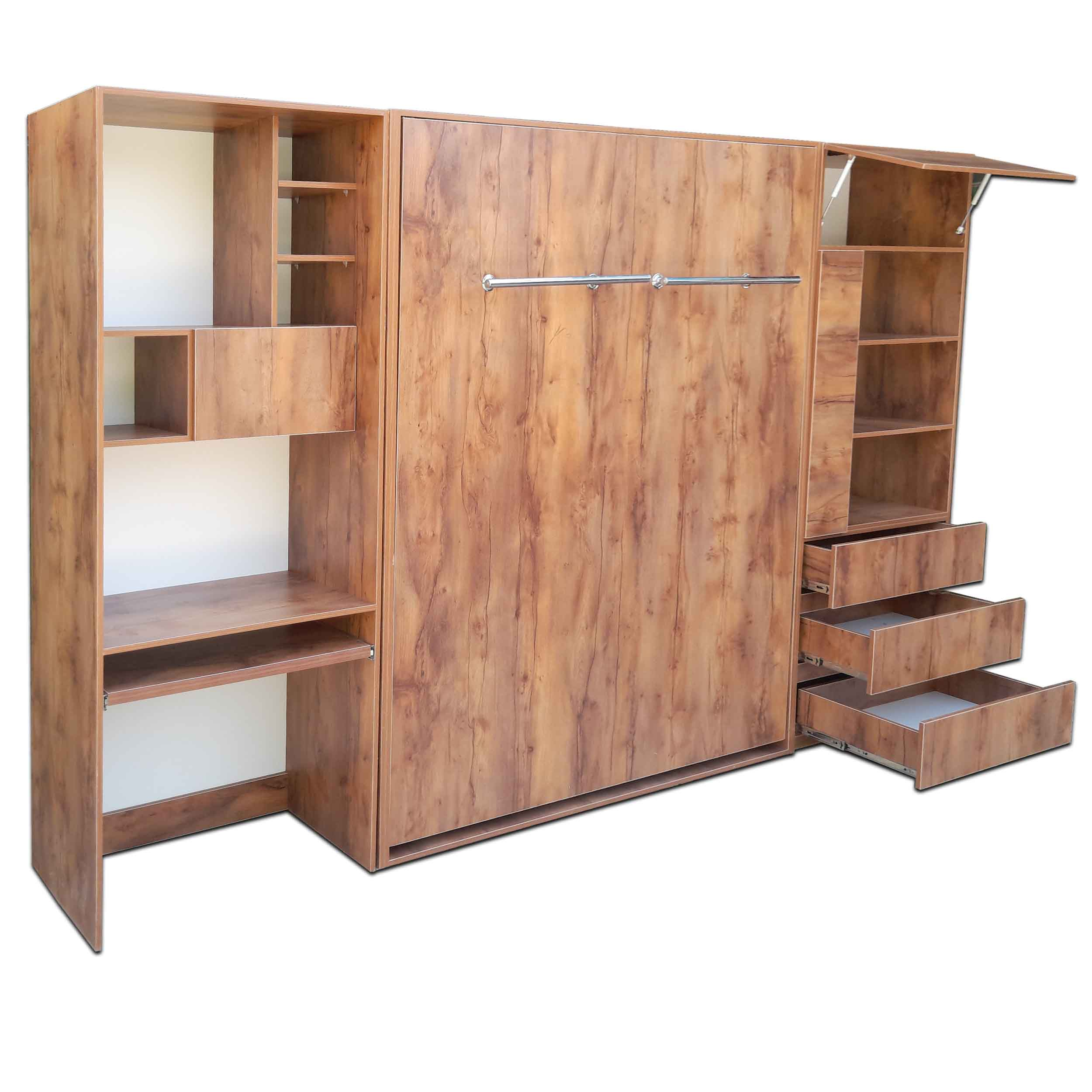 سرویس تختخواب تاشو دیواری مدل V2 160KT دو نفره 3 تکه