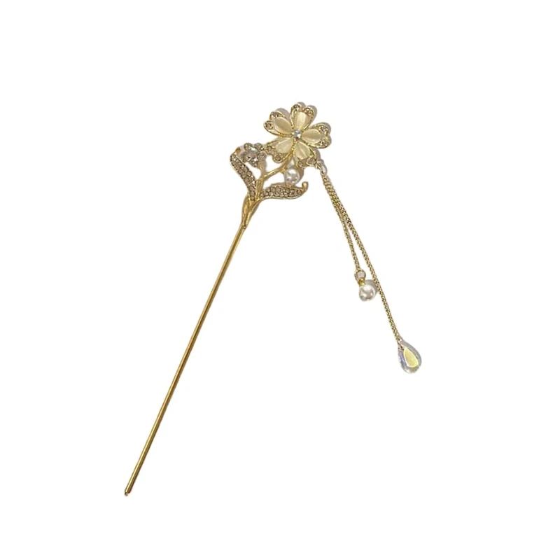 گیره مو زنانه مدل کانزاشی طرح گل پنج پر