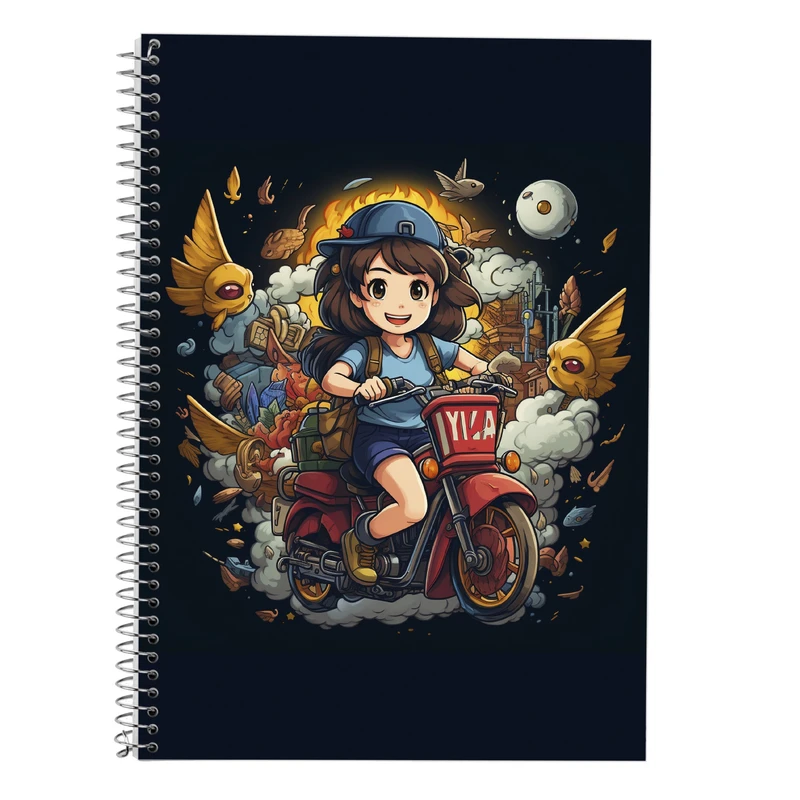 دفتر زبان 50 برگ مدوپد مدل دوخط طرح Ghibli کد DF2564