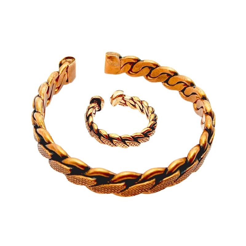 نیم ست مردانه طرح زنجیری مدل مسی کد 628NSM