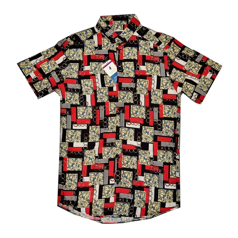 پیراهن آستین کوتاه مردانه مدل هاوایی کد D1002