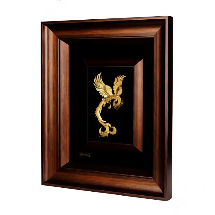 تابلو طلا کوب مارک گلد طرح ققنوس سه بعدی TF067
