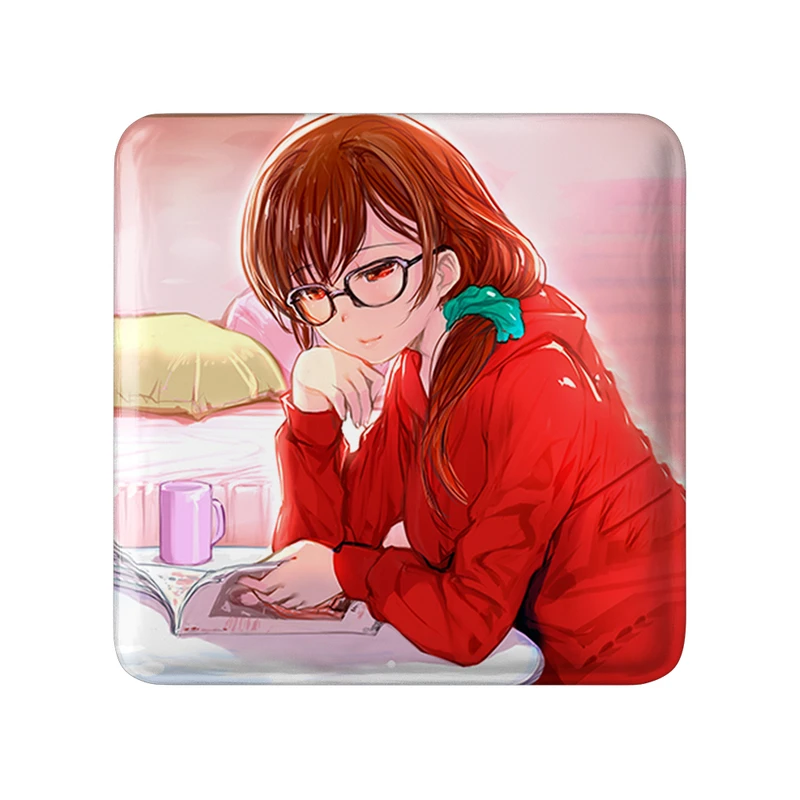 مگنت خندالو طرح چیزورو انیمه کانوجو اوکاری مدل مربعی کد 34860