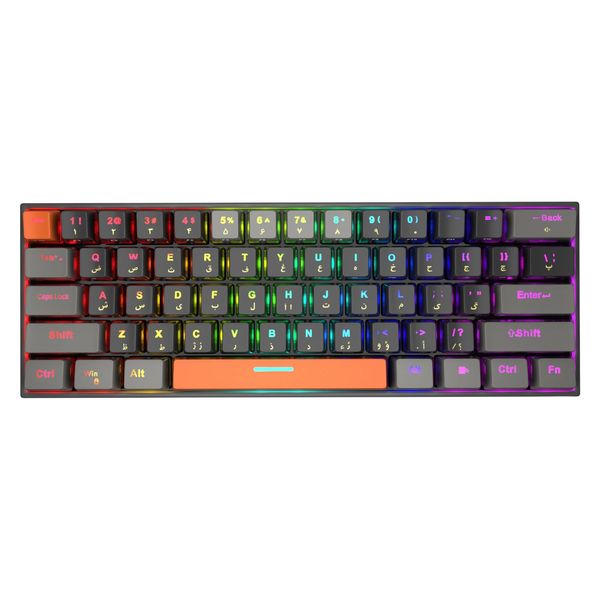 کیبورد گیمینگ تسکو مدل GK 8161، مکانیکال سوییچ نقره‌ای، Tenkeyless، نورپردازی RGB