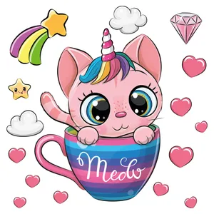 استیکر دیواری کودک تُکتم مدل پیشی کوچولو مجموعه 16 عددی