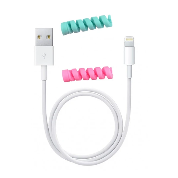 کابل تبدیل usb-c به لایتینگ مدل KL طول 1 متر به همراه محافظ کابل بسته 2 عددی