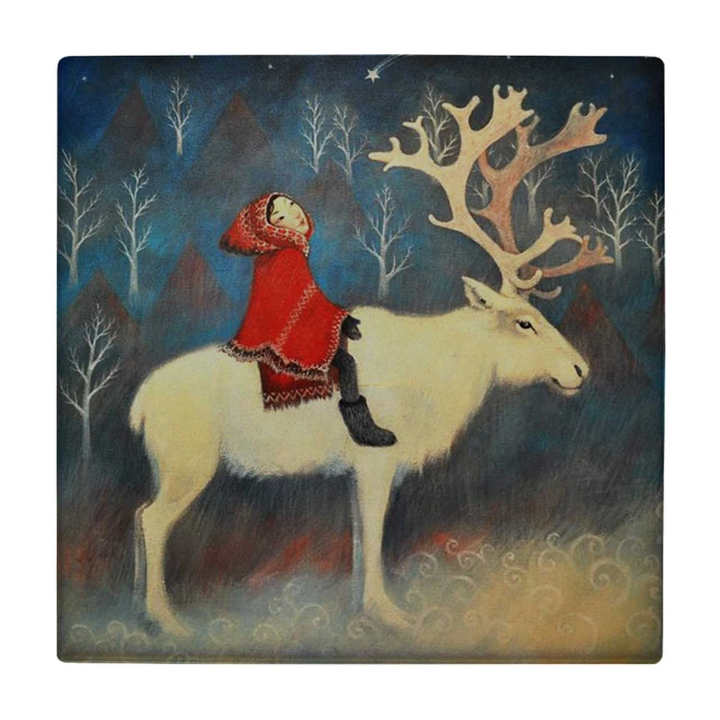 زیر لیوانی طرح دختر گوزن سوار کد    3275655_647