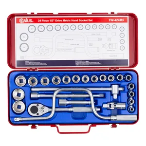 آچار بکس جنیوس تولز مدل  TW-424M5 سایز 1/2 اینچ مجموعه 24 عددی