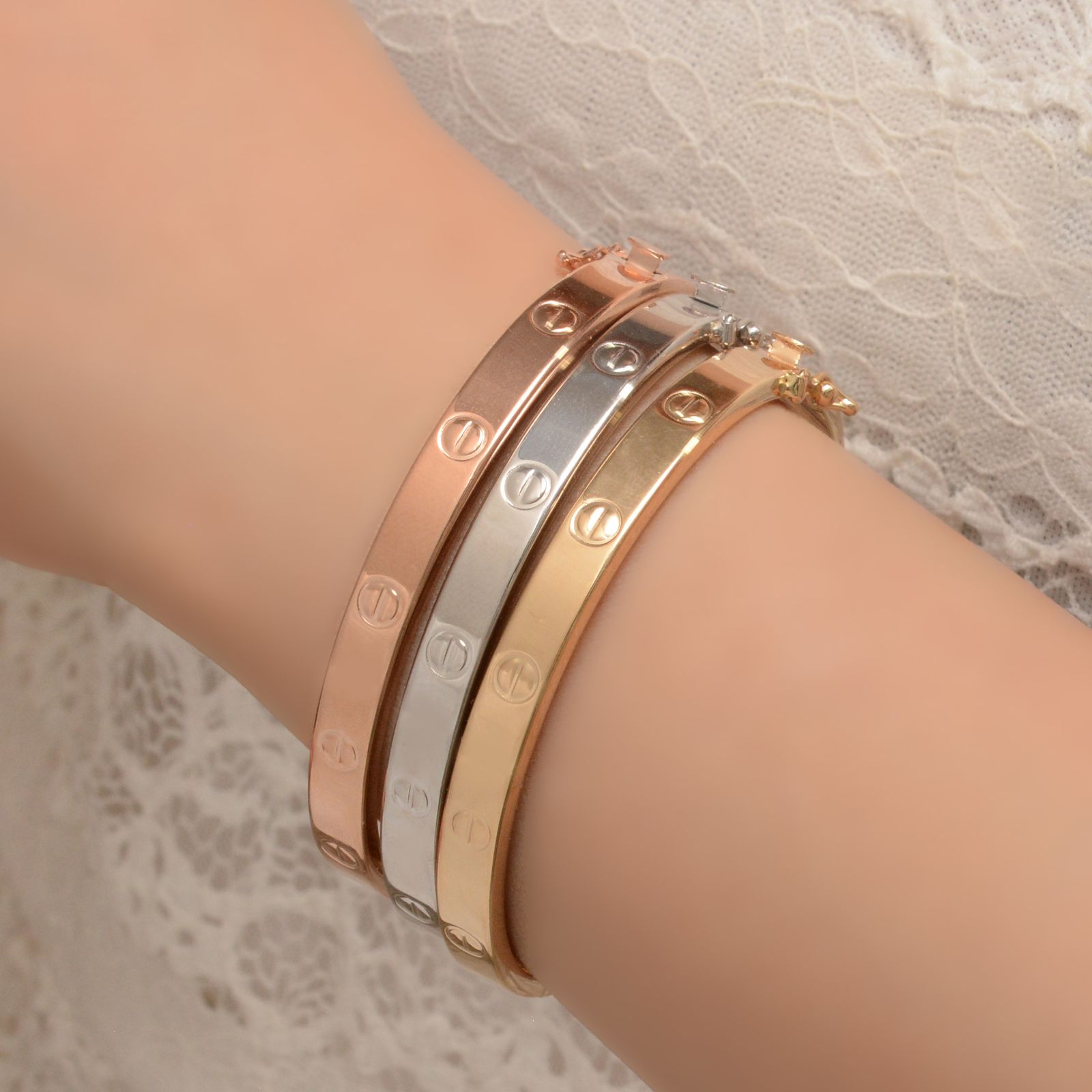 دستبند طلا 18 عیار زنانه طلای مستجابی کد 01 -  - 3