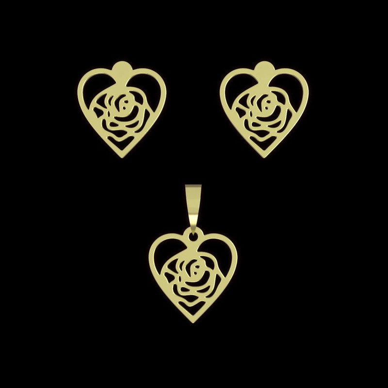 نیم ست طلا 18 عیار زنانه مدوپد مدل قلب کد NA11062