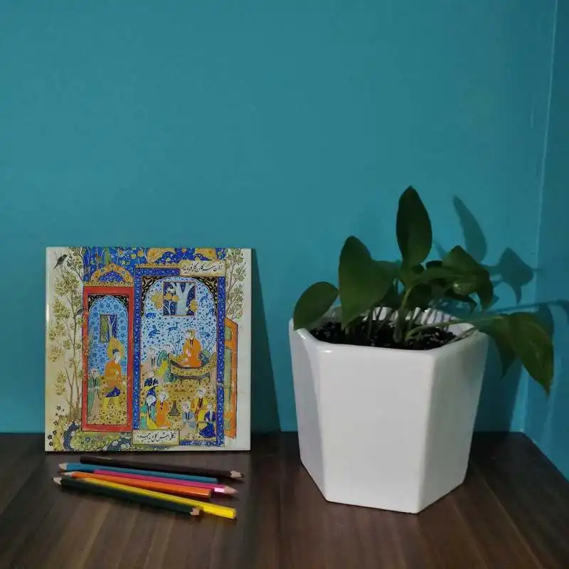 کاشی طرح نگارگری ایرانی مدل لوحی BDT132