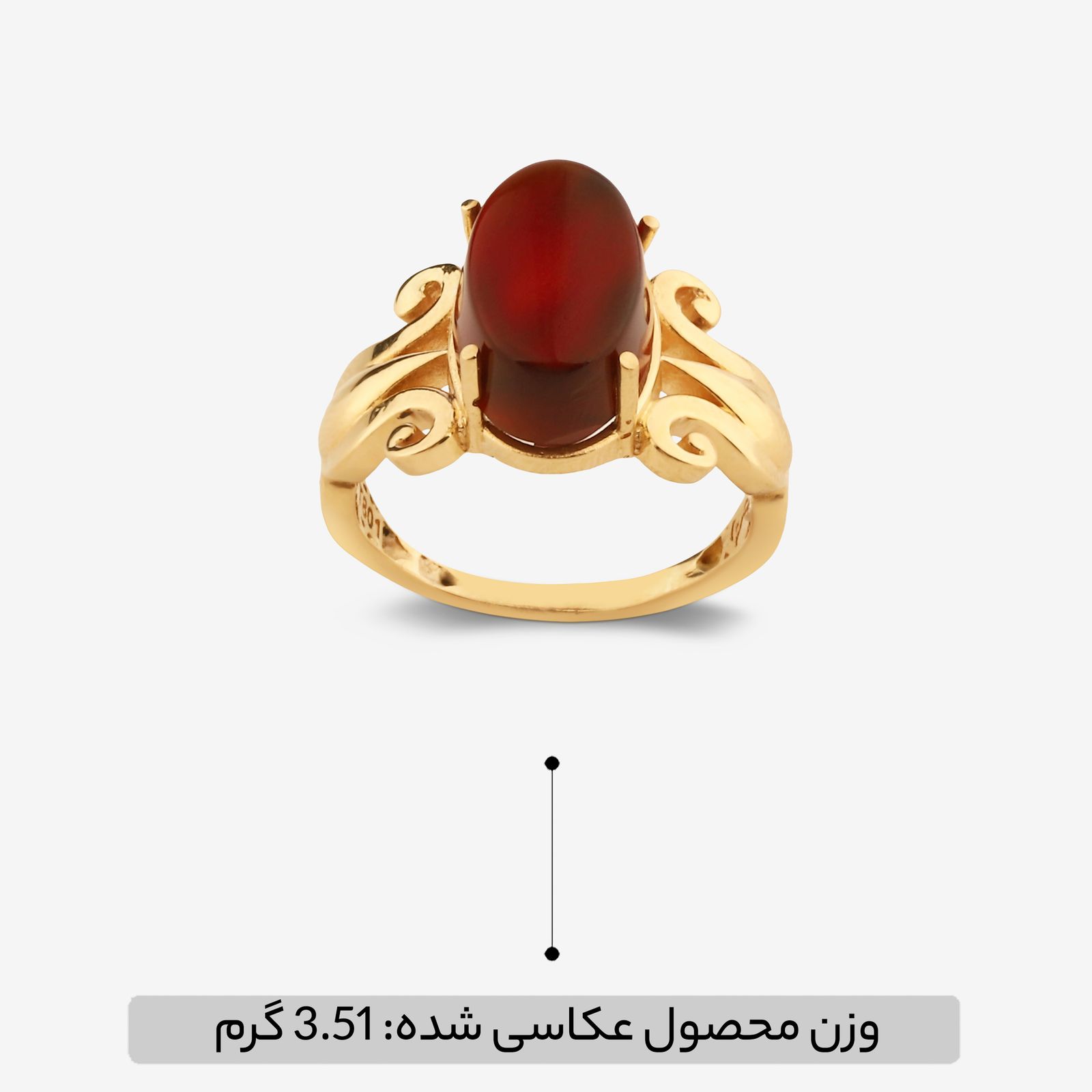 انگشتر طلا کم اجرت 18 عیار زنانه گلدم مدل R344001 سایز 56 -  - 7