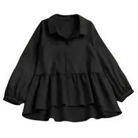 شومیز آستین بلند یقه برگردان زنانه مدل عروسکی کد 0014