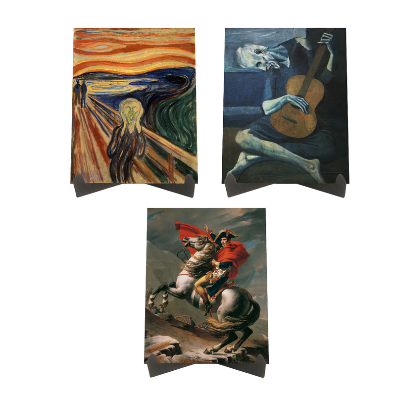 تابلو شاسی رومیزی مدل آثار برترین نقاشان جهان کد LS2371 مجموعه 3 عددی